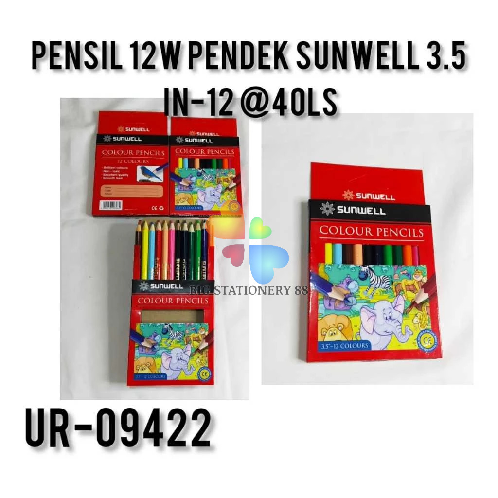 

Pensil Mewarnai / Pensil 12 Warna Pendek/Colouring Pencil