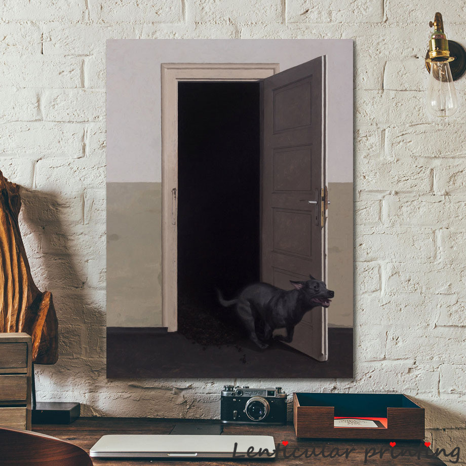 

Dragan Bibin animal oil painting, wall art canvas, Fox, vintage printing, room decor, abstract art, bar decor, 1PCs