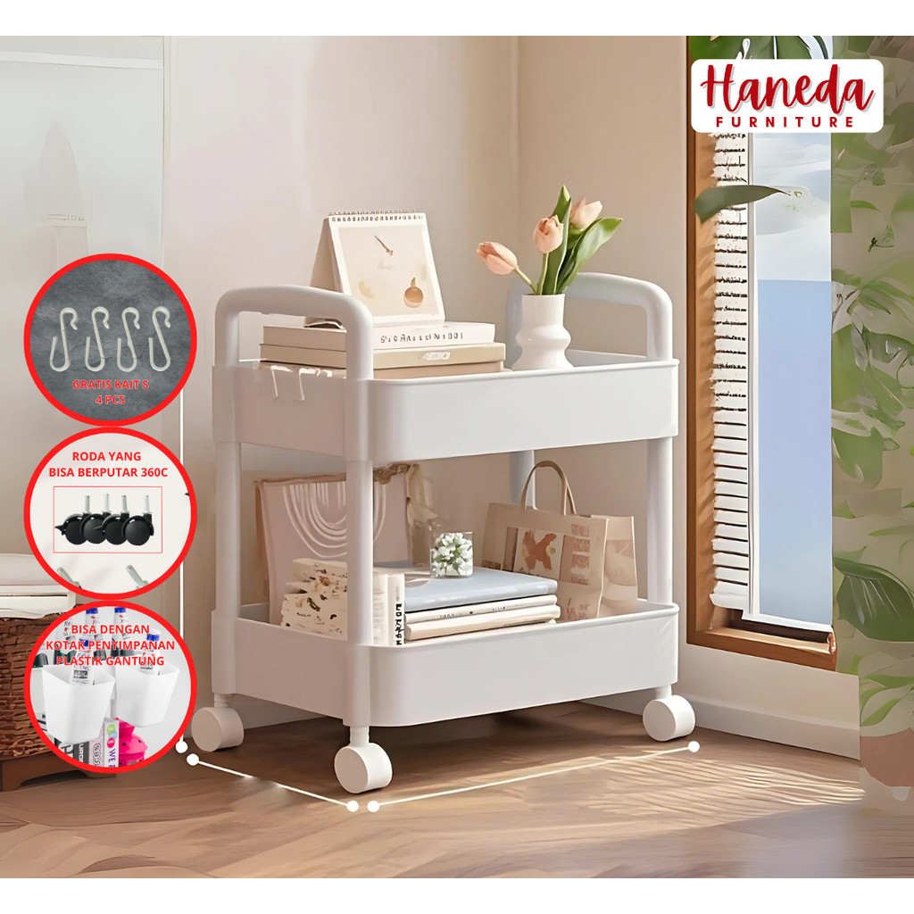 Spt3 HANEDA BESAR 2 Susun Rak Plastik rak susun Serbaguna rak sepatu rak buku Rak dapur rak toilet