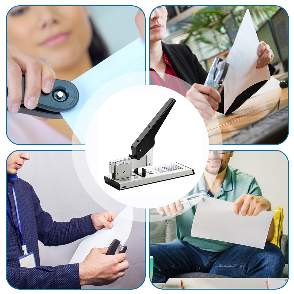 

Big Heavy Type Metal Stapler Bookbinding Stapling 200 Sheet Capacity Office Tools Fit Sturdy Portable Handhled Staples for Home