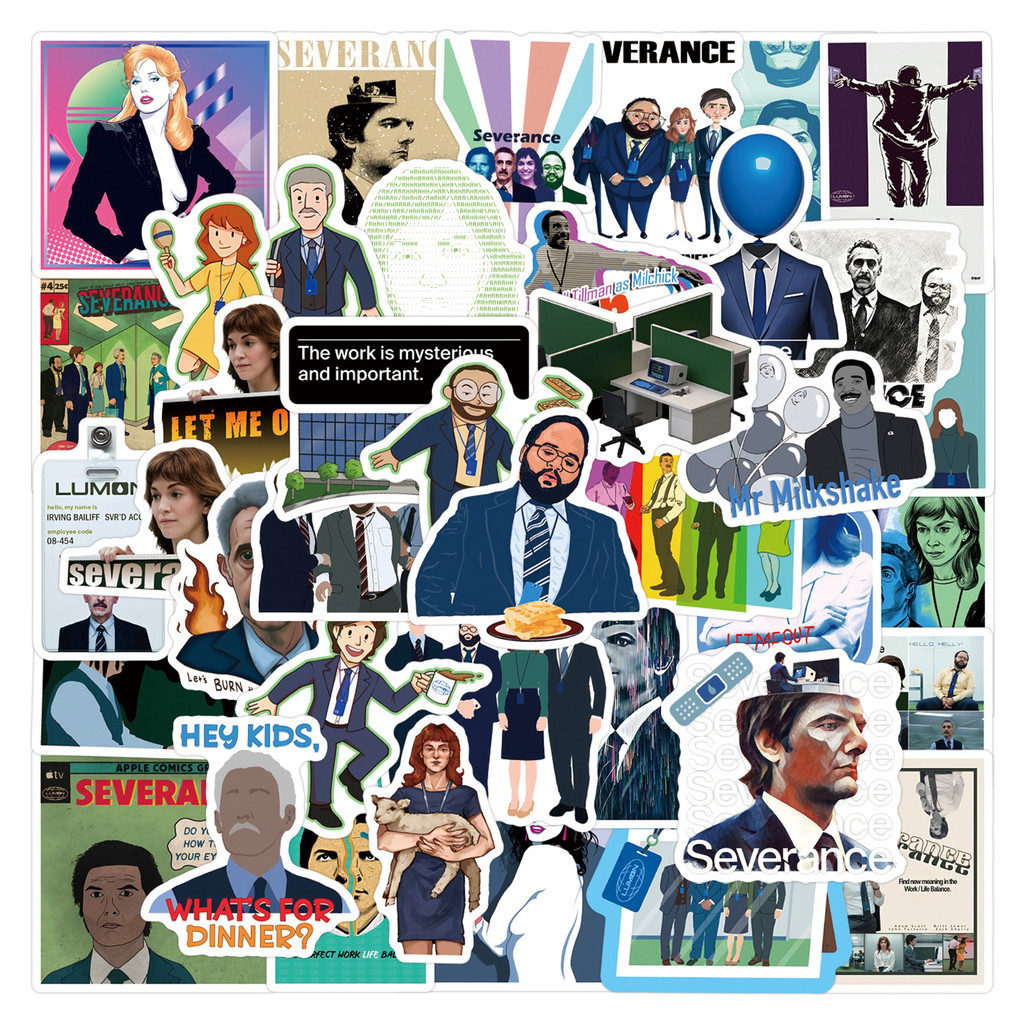 

55Pcs Tv Show Severance Stickers Decals For Phone Laptop Suitcase Notebook Skateboard Waterproof Stickers