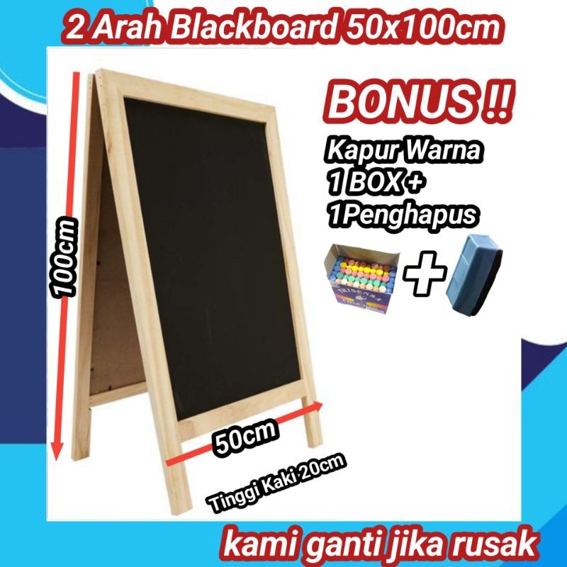 

KAYDEN STORE PAPAN TULIS KAPUR 2 ARAH 50X100cm (Gratis kapur 1 box + penghapus) igs8