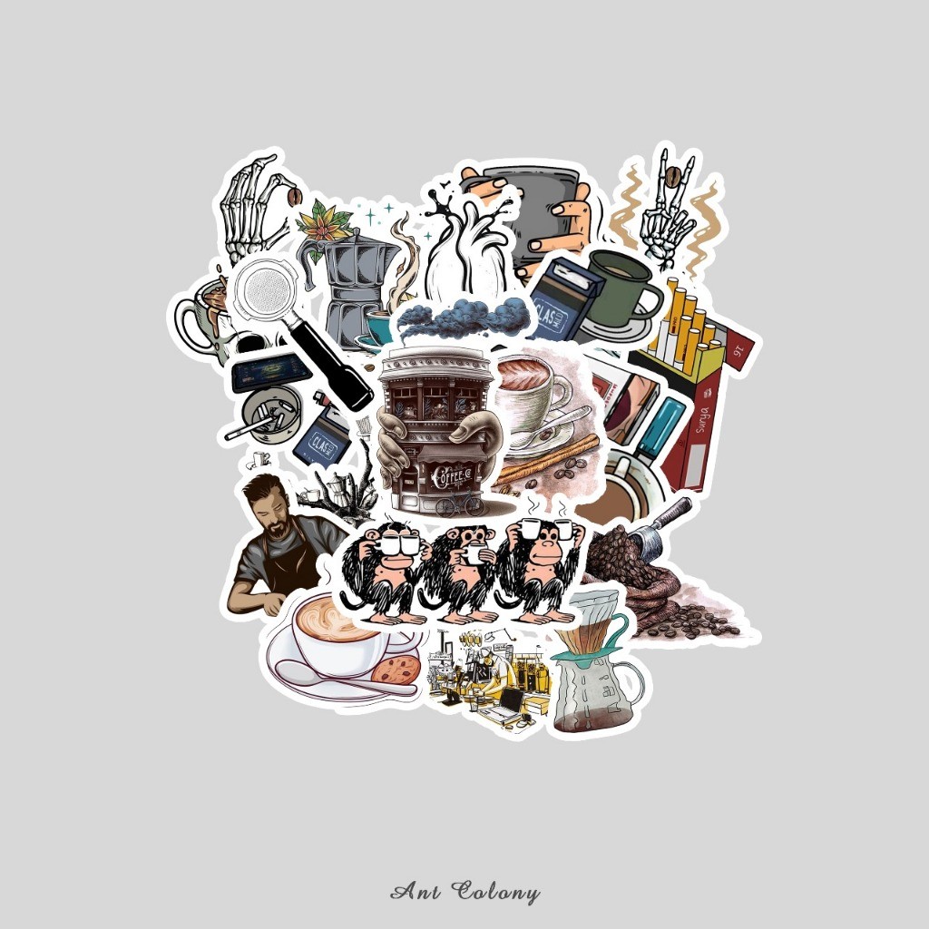 

Stiker Pack Coffe Sticker Vinyl Laminasi Doff Glosy | Sticker Nongkrong & Barista