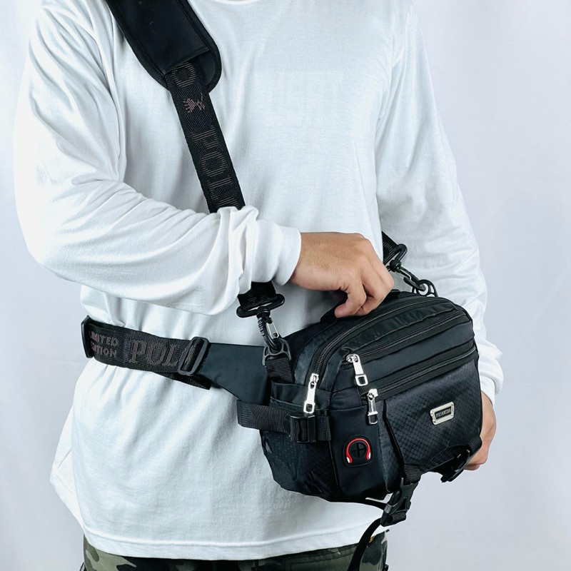 Tas Selempang Pria POLO AMSTAR  Slingbag Tas Kerja  Kuliah Sekolah Simple Ukuran Size Besar