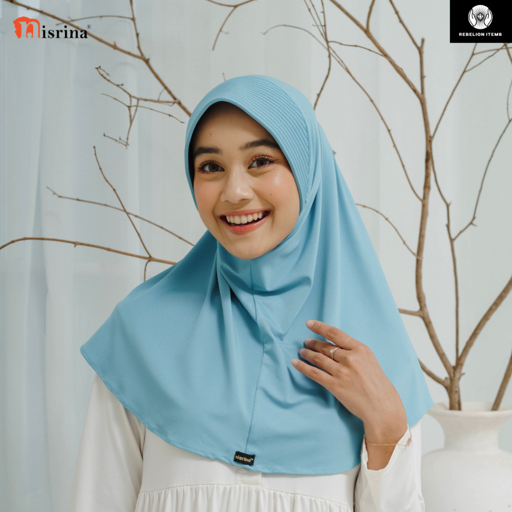Nisrina Bergo Citra Narurita - Jilbab Kerudung Hijab Sekolah Olahraga Polos Sedang