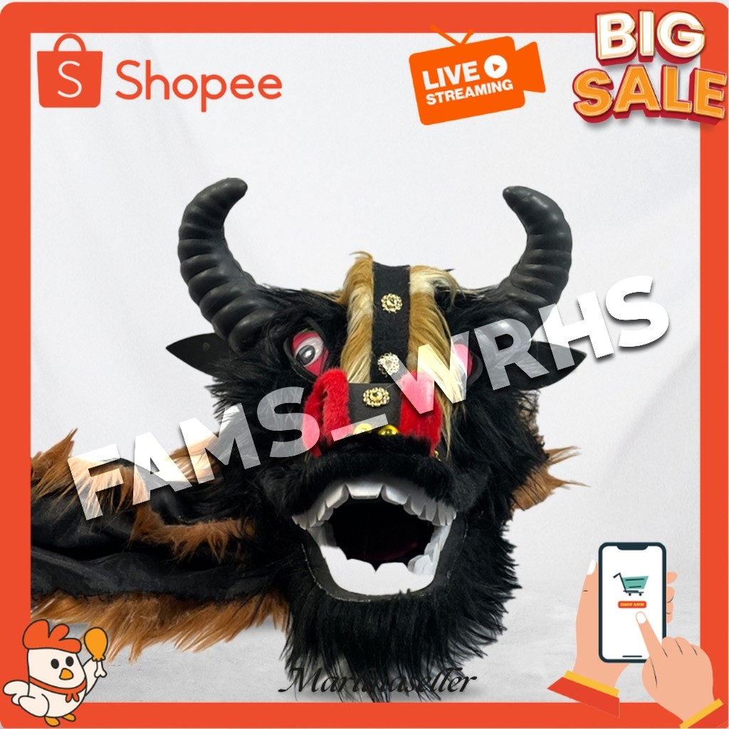 MURAH  Bantengan Mangap Spons Topeng Bantengan Kerbau