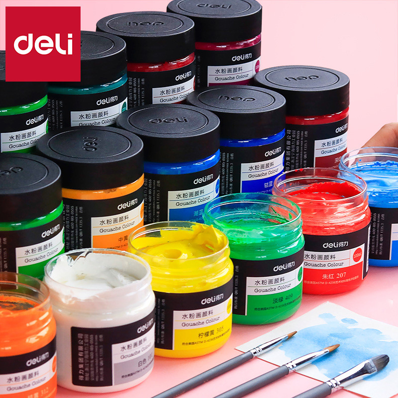 

100ml Deli Acrylic Pigment High-Capacity Art Model DIY Wall Painting Hand Drawn Poster Graffiti Pigment Office Learning Supplies