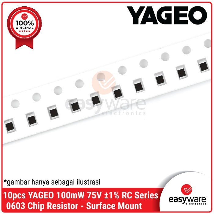 PART & TOOL 10pcs YAGEO Resistor 0603 1% SMD Thick Film Resistor All Resistance - 10R kode 01X CO27