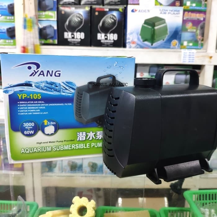 Pompa Aquarium YANG YP 105 /Mesin Aquarium  Kolam Hidroponik Pompa Air 60 Watt 60W Termurah Promo CO