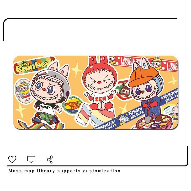 Mousepad lebar alas laptop meja desk mat antislip LABUBU