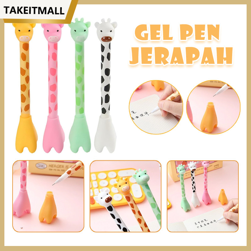 

PULPEN GEL MOTIF ANIMAL GIRAFFE / Pena Tinta Hitam Karakter Hewan Lucu Model Animal Pen