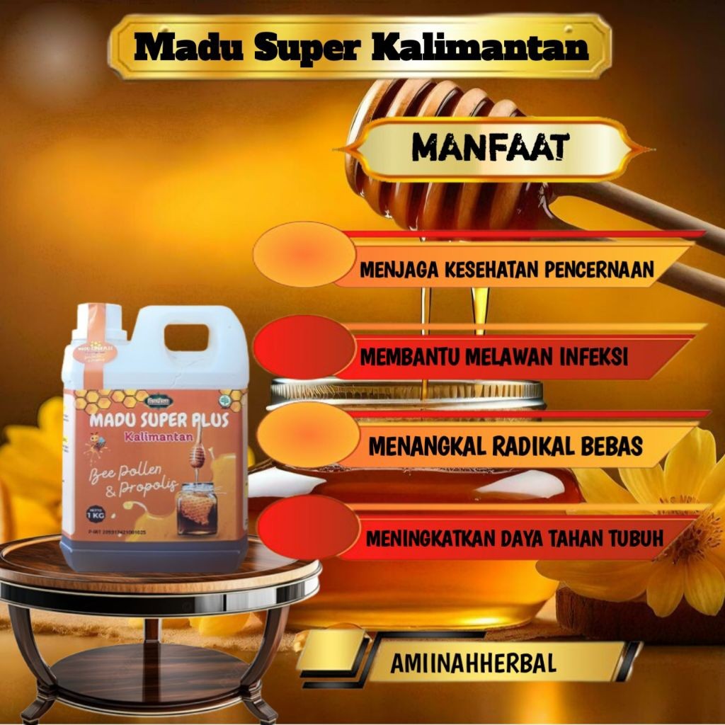 

Best Seller Madu Super Kalimantan isi 1000 gram - Bee Pollen dan Propolis
