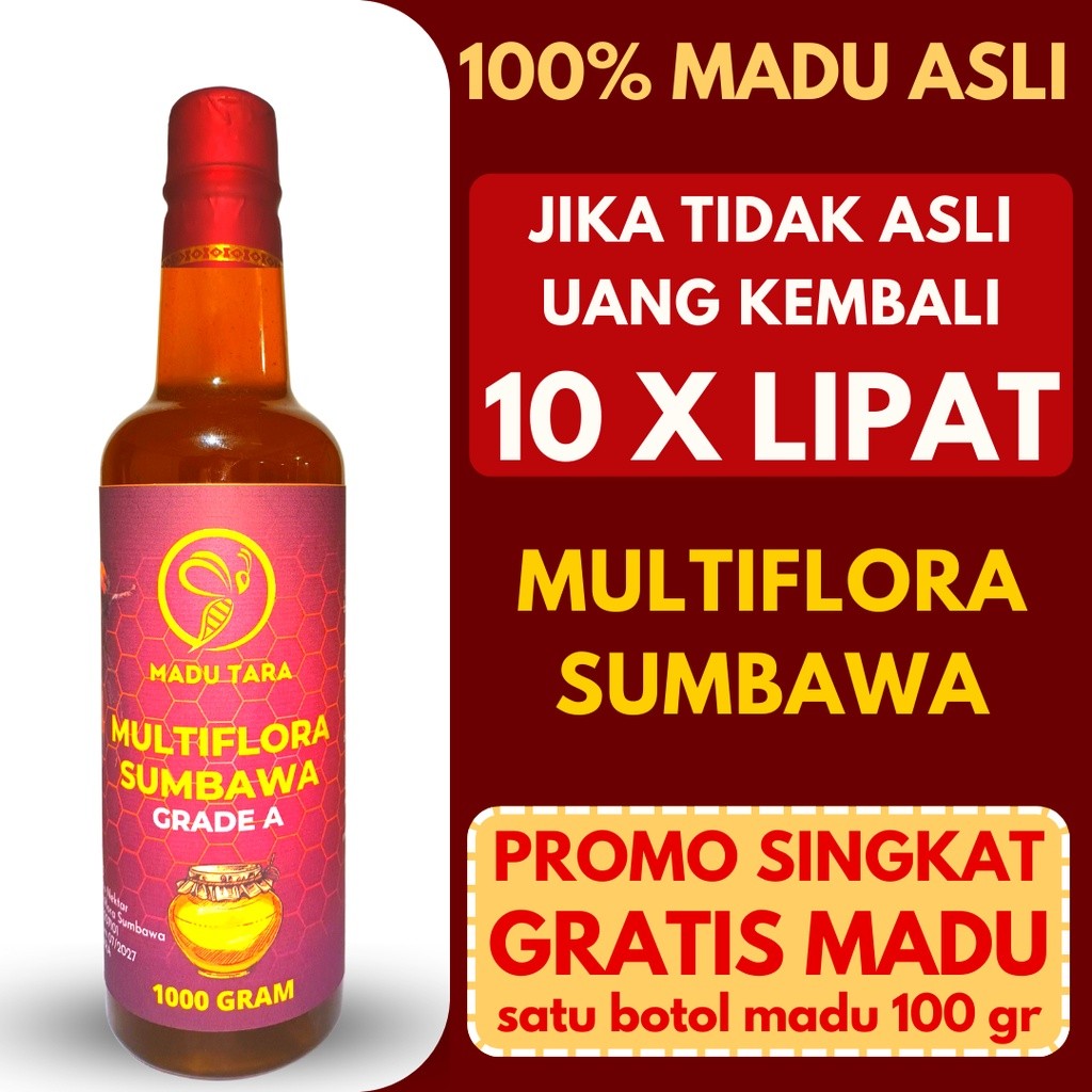 

MADU MULTIFLORA SUMBAWA 100%Asli Mentah Murni Raw Pure Honey Madu Tara