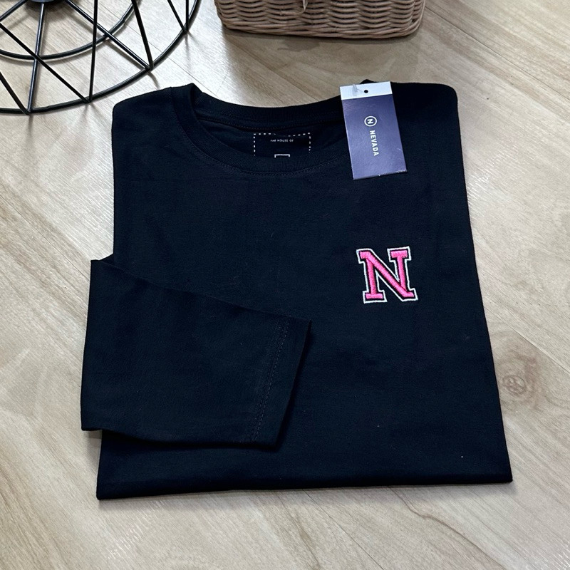 Kaos Wanita Logo N Lengan Panjang | Kaos Polos Wanita Bahan Cotton Combed 24S | Baju Kaos Wanita Pol