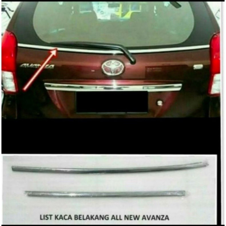 Lis Kaca Belakang All New Avanza Xenia 2012-2020 Chrome - LIST CHROME KACA BELAKANG MOBIL AVANZA