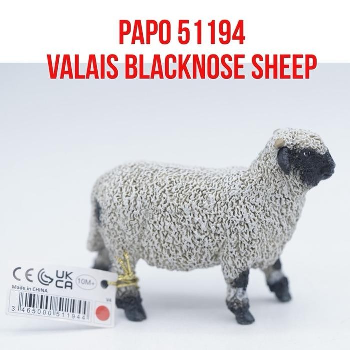 Papo 51194 Valais Blacknose Sheep Domba Valais Hidung Hitam Walliser Schwarznasenschaf Ovis ovis Mai