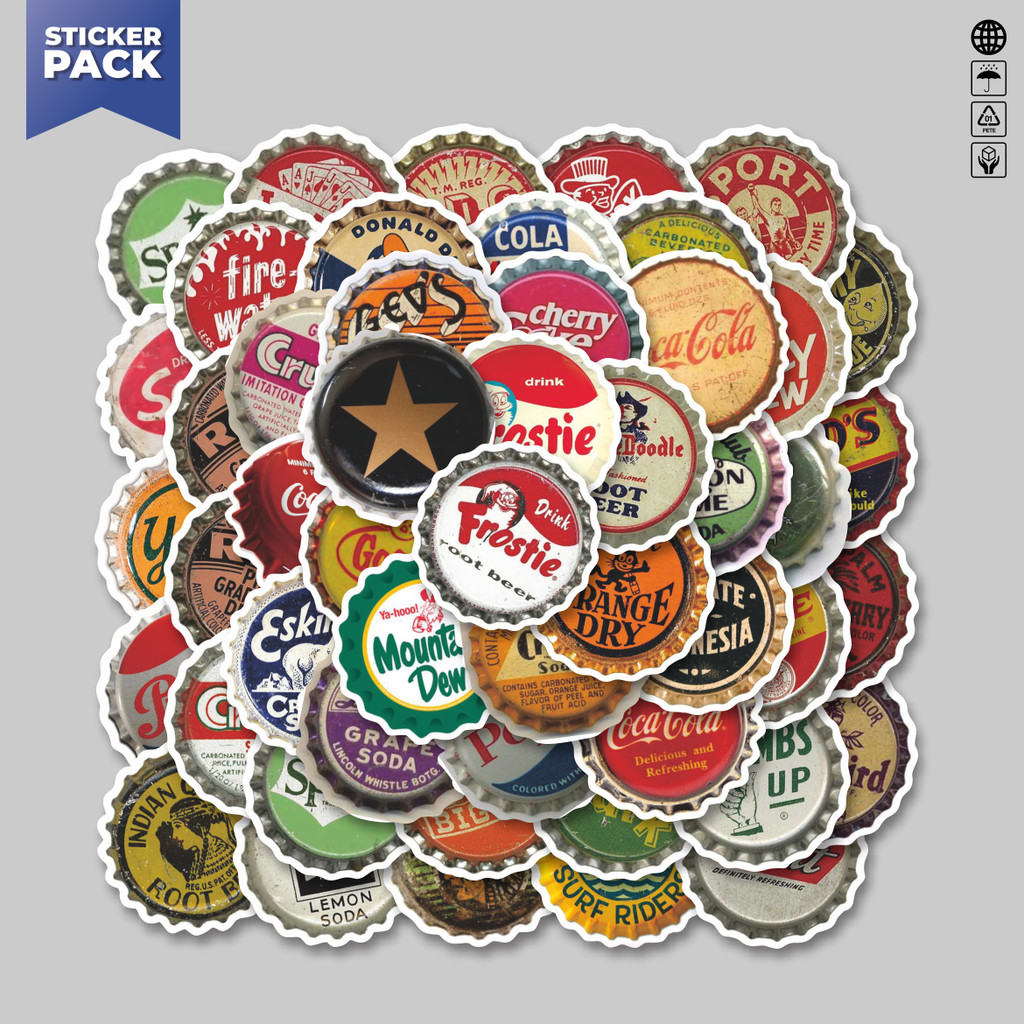 

[100PCS]Stiker Pack Stiker Tutup Botol Keren INS Aesthetic Vinyl Anti Air Dekorasi Sticker Laptop Buku Journal Koper Helm Casing HP Gitar Helm Skateboard
