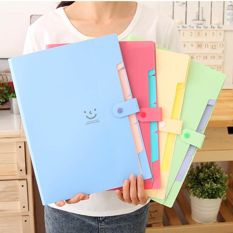 

5-in-folder Plastic A4 File Bag Folder Paper Folder Multifunctional Multi-purpose Large-capacity Portable Storage Bag Organ Bag