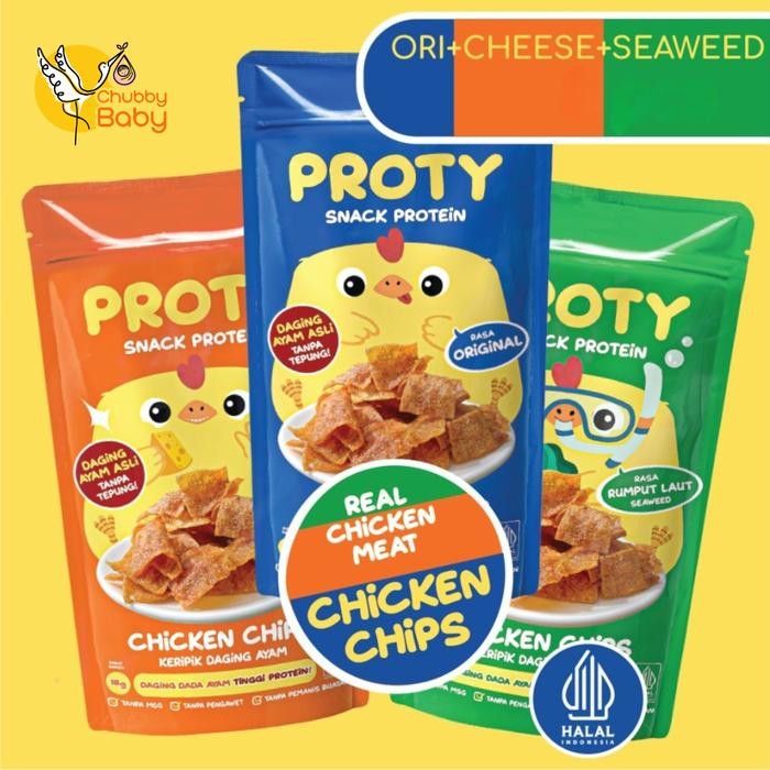 

PROTY Chicken Chips Original | Snack Cemilan Keripik Daging Ayam - ORIGINAL