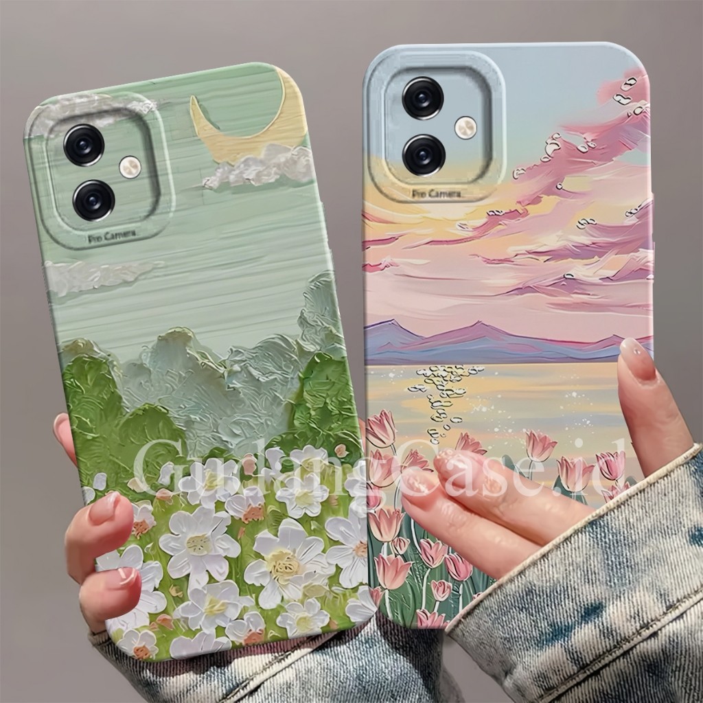 Softcase Hp Samsung A56 A36 A26 A06 A16 A05 A04 A04E A15 A14 A55 A35 A34 A25 A24 Motif Bunga Lukis