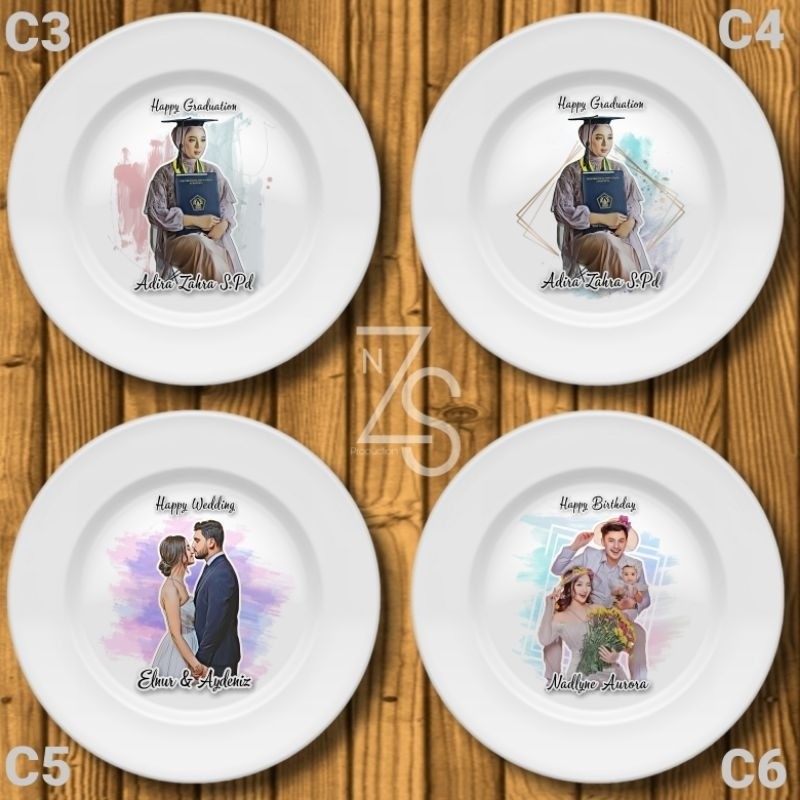 Souvenir Piring Custom | Lukisan Piring | Bisa request Foto Co