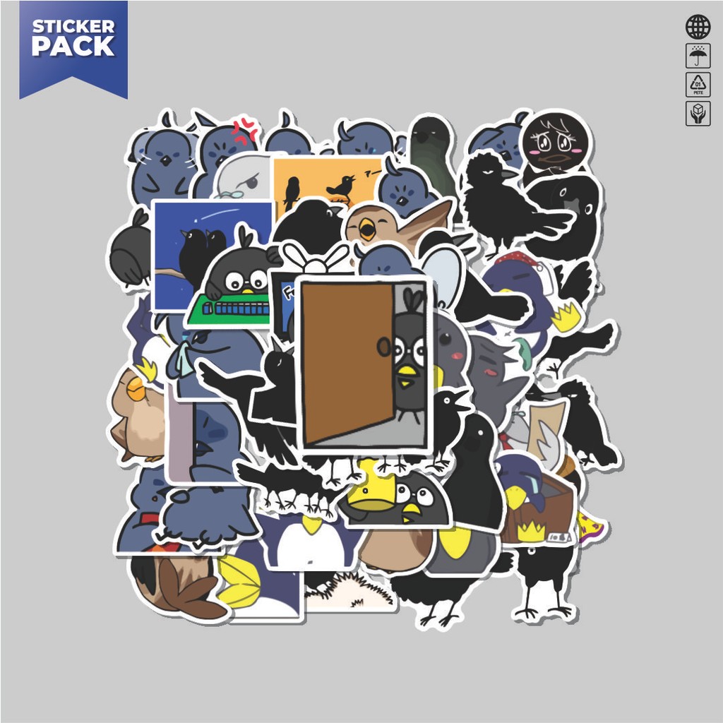 

[100PCS]Stiker Pack Stiker Burung Gagak Aesthetic Vinyl Anti Air Dekorasi Sticker Laptop Buku Journal Koper Helm Casing HP Gitar Helm Skateboard