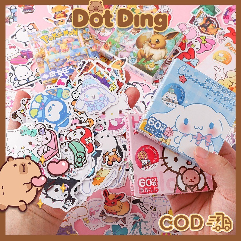 

[DOTDING] 63 PCS STICKER SANRIO BOX WATERPROOF AESTHETIC / Sticker Sanrio H378