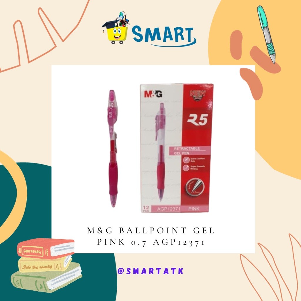 

(1 PACK/12 PCS) M&G BALLPOINT GEL PINK 0,7 AGP12371 Amy Stasionary
