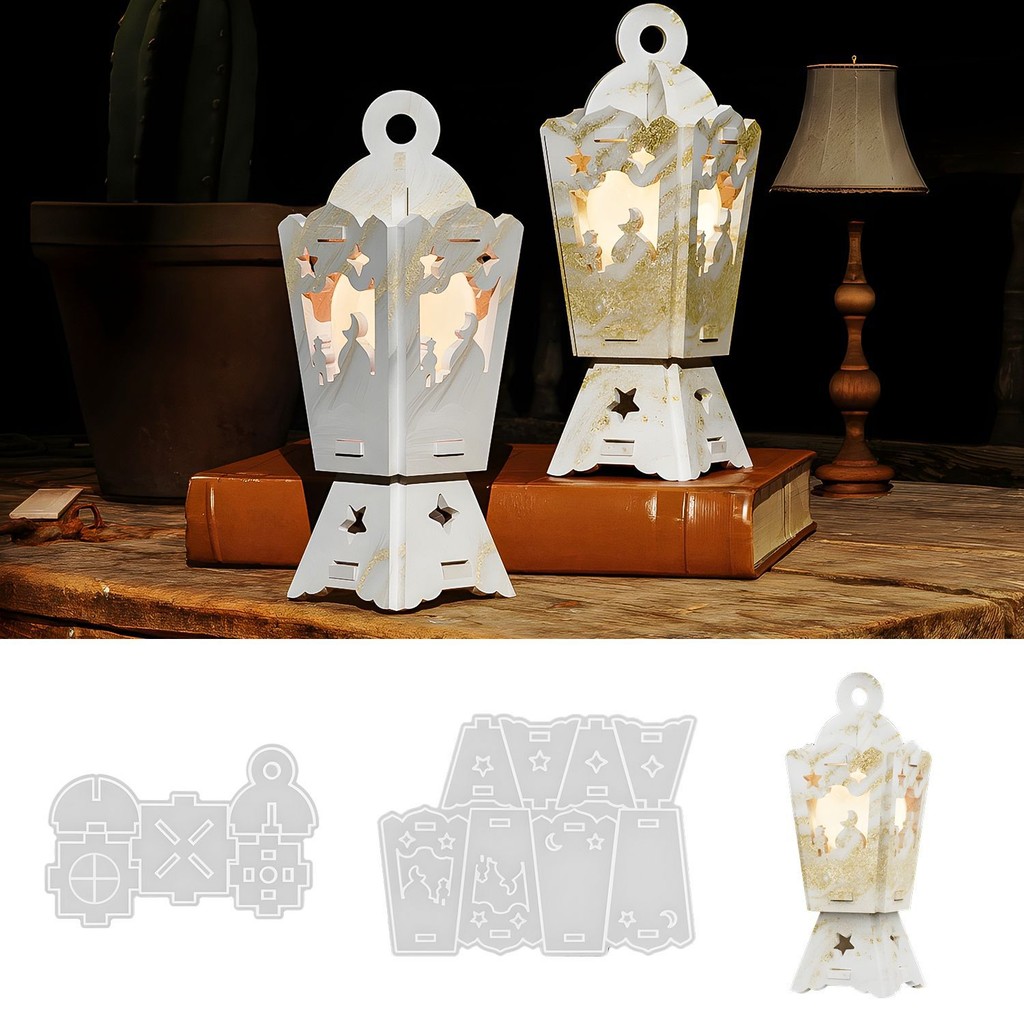 

DIY Candle Holder Scented Silicone Mold Lantern Ornament Gypsum Aromatherapy Candle Decoration Silicone Mould For Resin Making