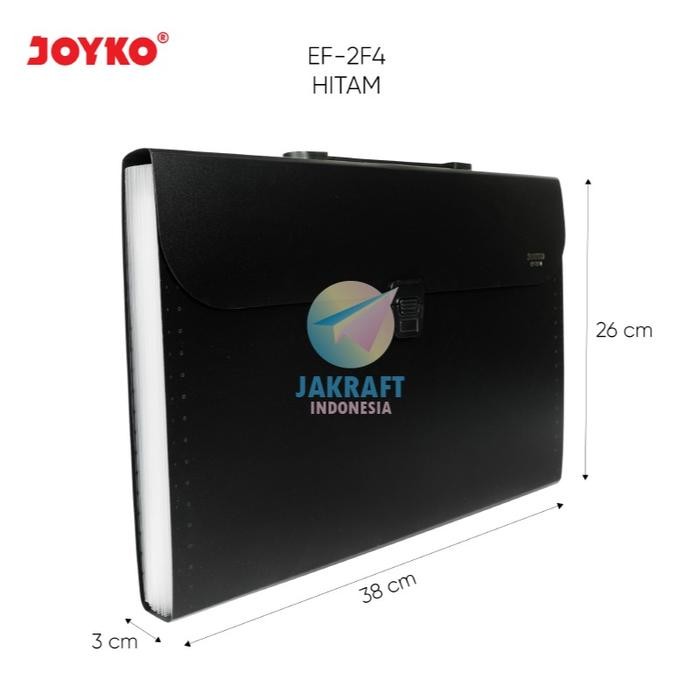 

AHHA (1 Pcs) Map Harmonika Expanding File Handle Tenteng JOYKO EF-2F4 Warna Pastel Plastik Button Dokumen Sertifikat Berkas Folio F4 FC Nota Giro - Hitam / Black