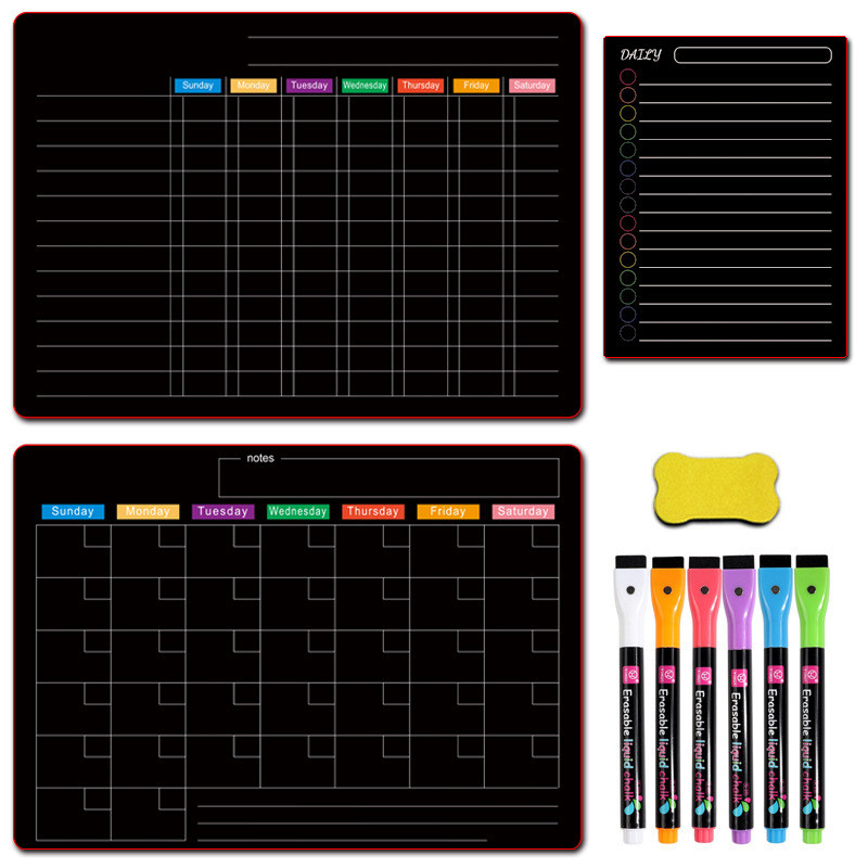 

Magnetic Weekly and Monthly Schedule Household Whiteboard Refrigerator Sticker Daily Notes Magnetic Whiteboard Sticker