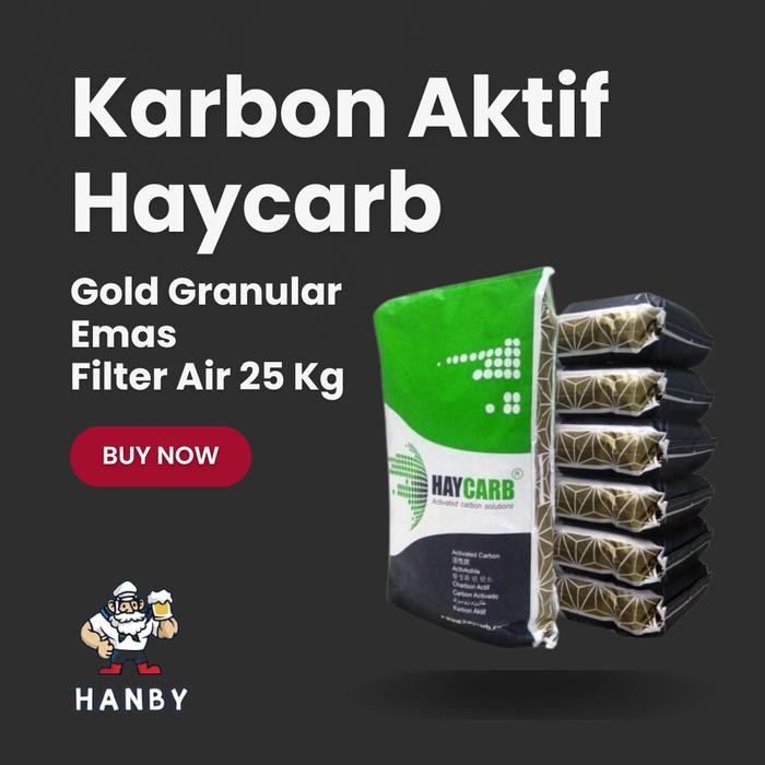 Carbon Karbon Aktif Haycarb Gold Granular Emas Filter Air 25 Kg