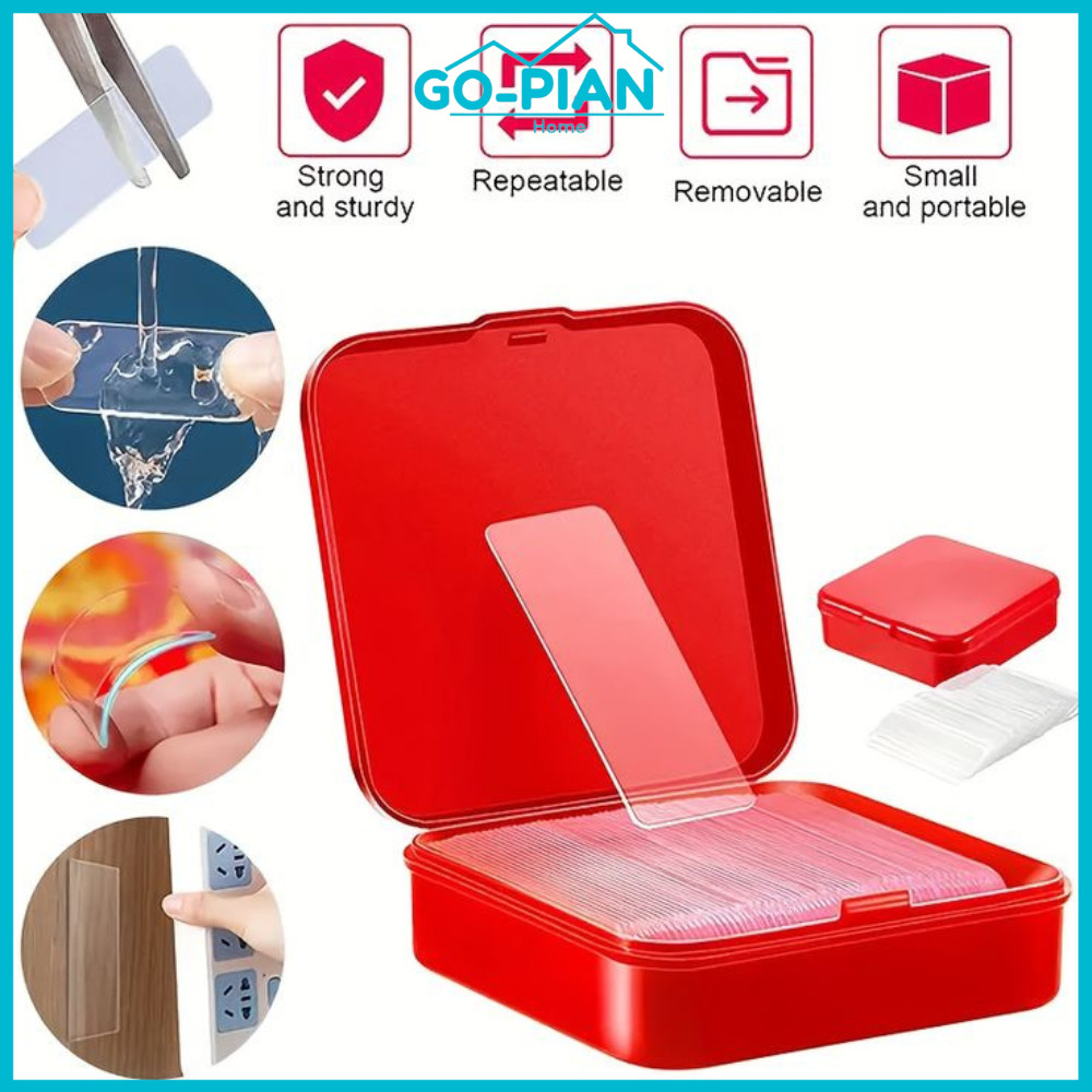 

double nano tape Isi 60 + box double tape isi 60 lakban 2 sisi isi 60 double tape mini