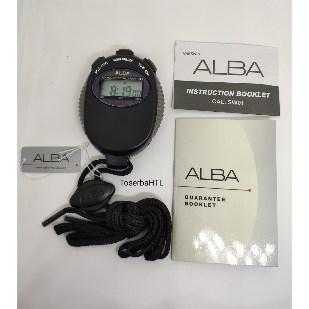 Stopwatch Alba SW-01 Digital Original Layar Besar