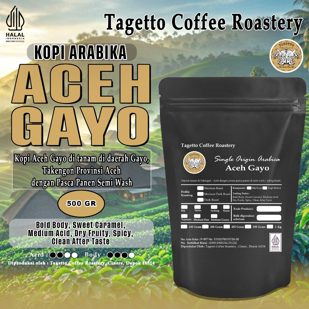 

Kopi Arabika Aceh Gayo 500gr Biji / Bubuk | Specialty Arabica Coffee