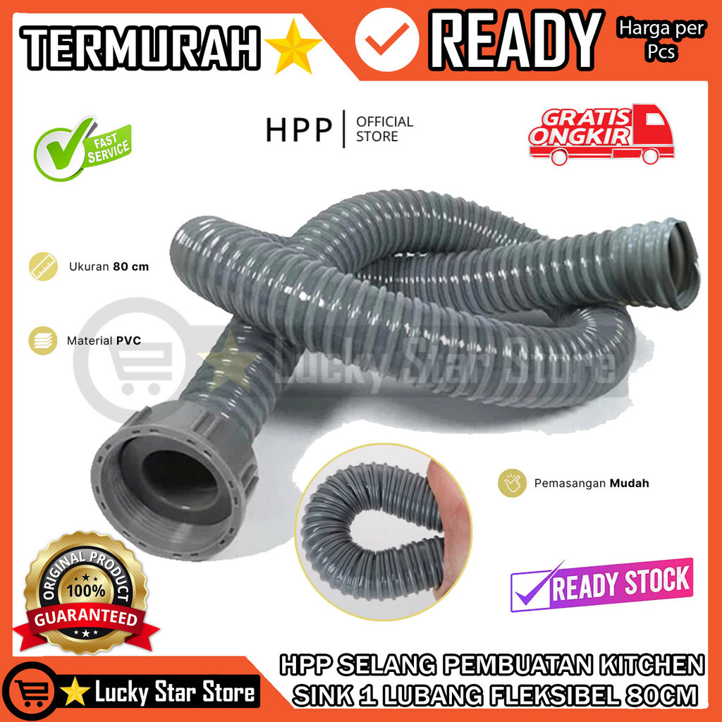 Hpp Selang Bak Cuci Piring Tangan Fleksibel 80 Cm Pembuangan Sink Afur Wastafel Panjang Tebal Flexib
