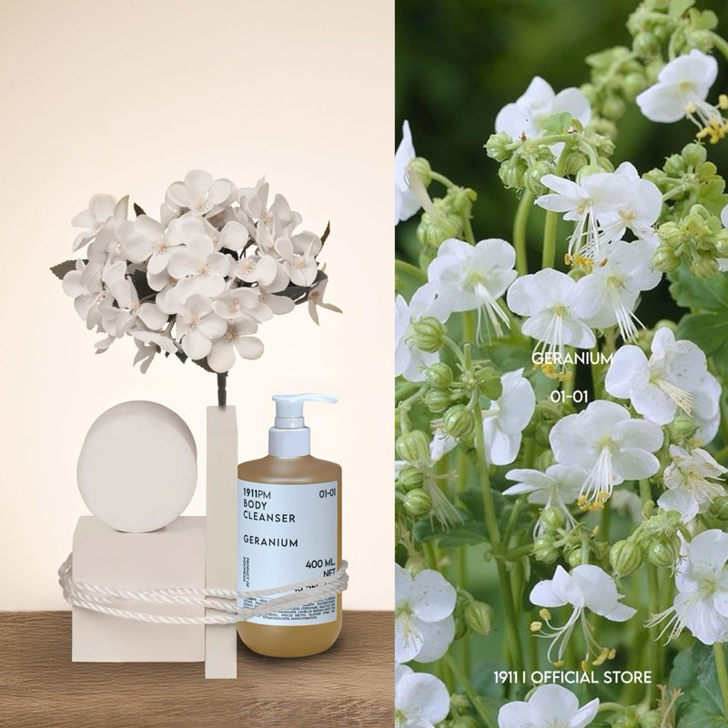 1911 PM - 0101 Geranium Gentle Body Wash (Mencerahkan, Melembabkan Sampai ke Kuku, Meratakan Warna K