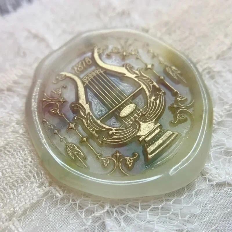 

Diy Hand Ledger Stamp Toy Fire Seal Multi-Level Fine Carving Seal Head Lovely Embossed Copper Head Invitation Envelope Seal