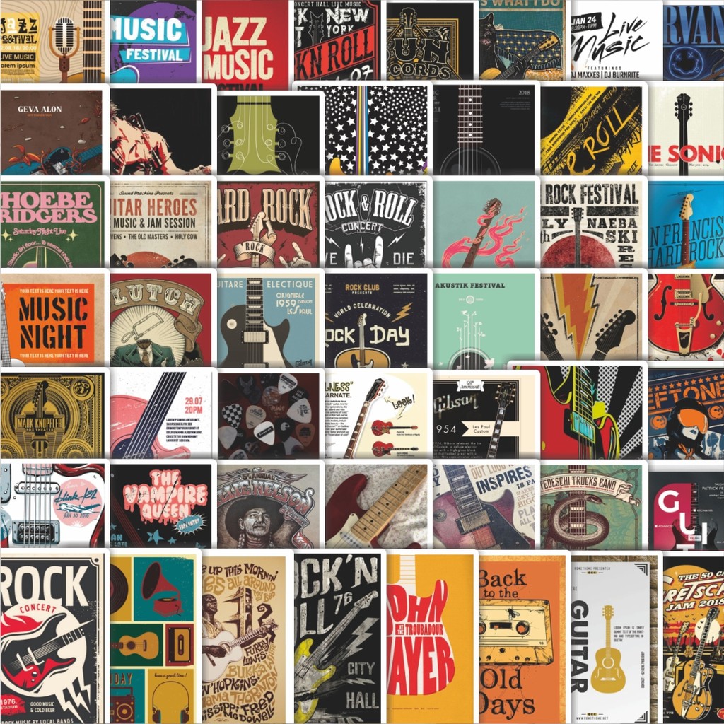 

Stiker Cutting Pack Stiker Poster Gitar Isi 100Pcs Series Aesthetic Lucu Keren Untuk Koper Bahan Vynil