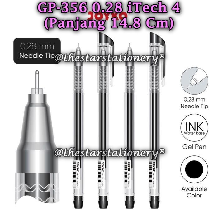 

(1 Pak/12) GROSIR Gelpen JOYKO GP-356 iTech 4 0.28 mm Gel Pen Pulpen Pena Joyko GP-356 0.28 (Pak/12)