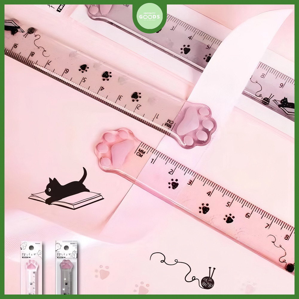 

KAN Penggaris Lucu Kaki Kucing 15 Cm Cute Ruler