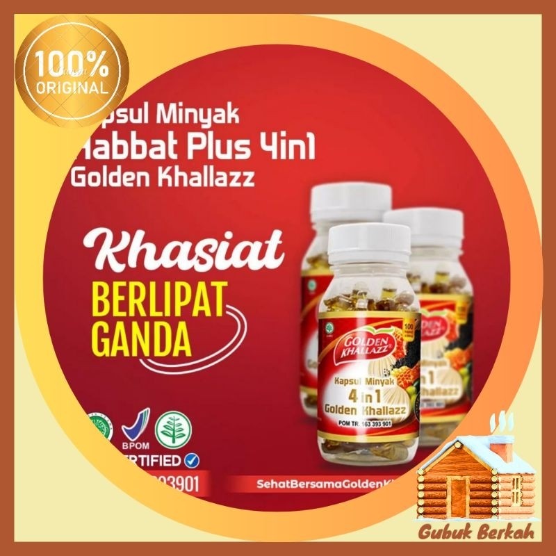 

4 IN 1 100 Kapsul Habbat Plus GOLDEN KHALLAZZ | Menurunkan Kolesterol - Hipertensi - Original