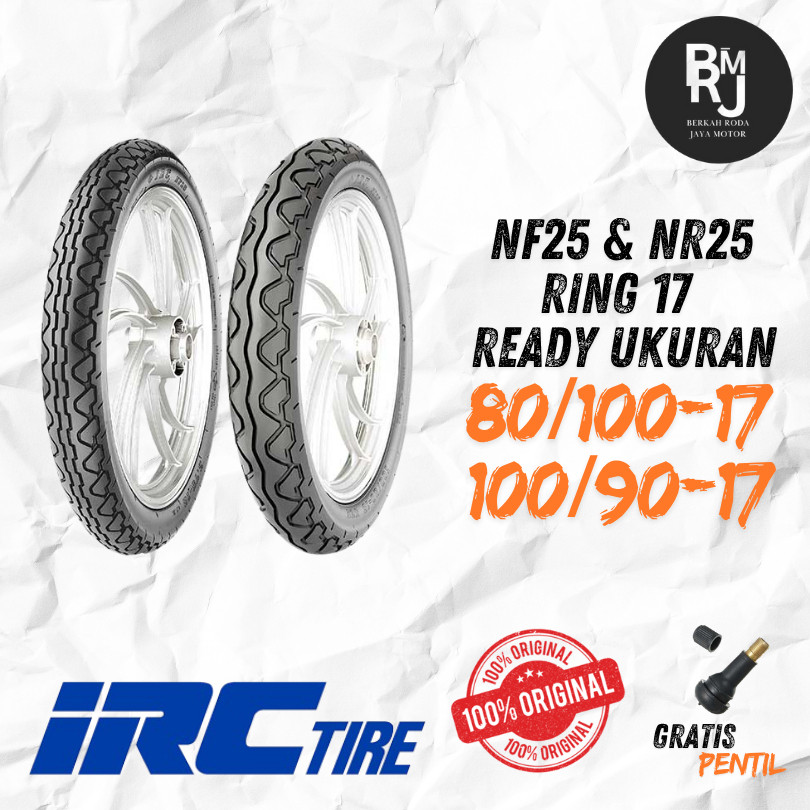 SEPASANG / SATUAN BAN MOTOR VERZA IRC NF25 NR25 RING 17 DEPAN BELAKANG SEPASANG VERZA TUBELESS
