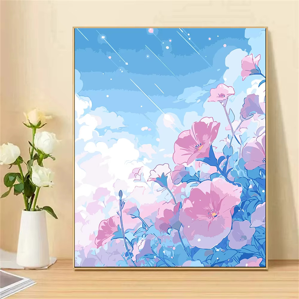 

MINISO DIY Oil Painting By Numbers Morning Glory Wall Decor Gifts Frameelss