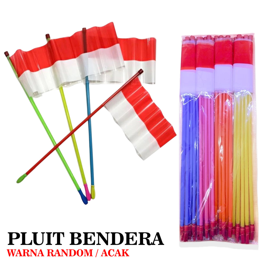 Bendera merah putih GAGANG 20pc / bendera plastik / bendera Indonesia / MAINAN