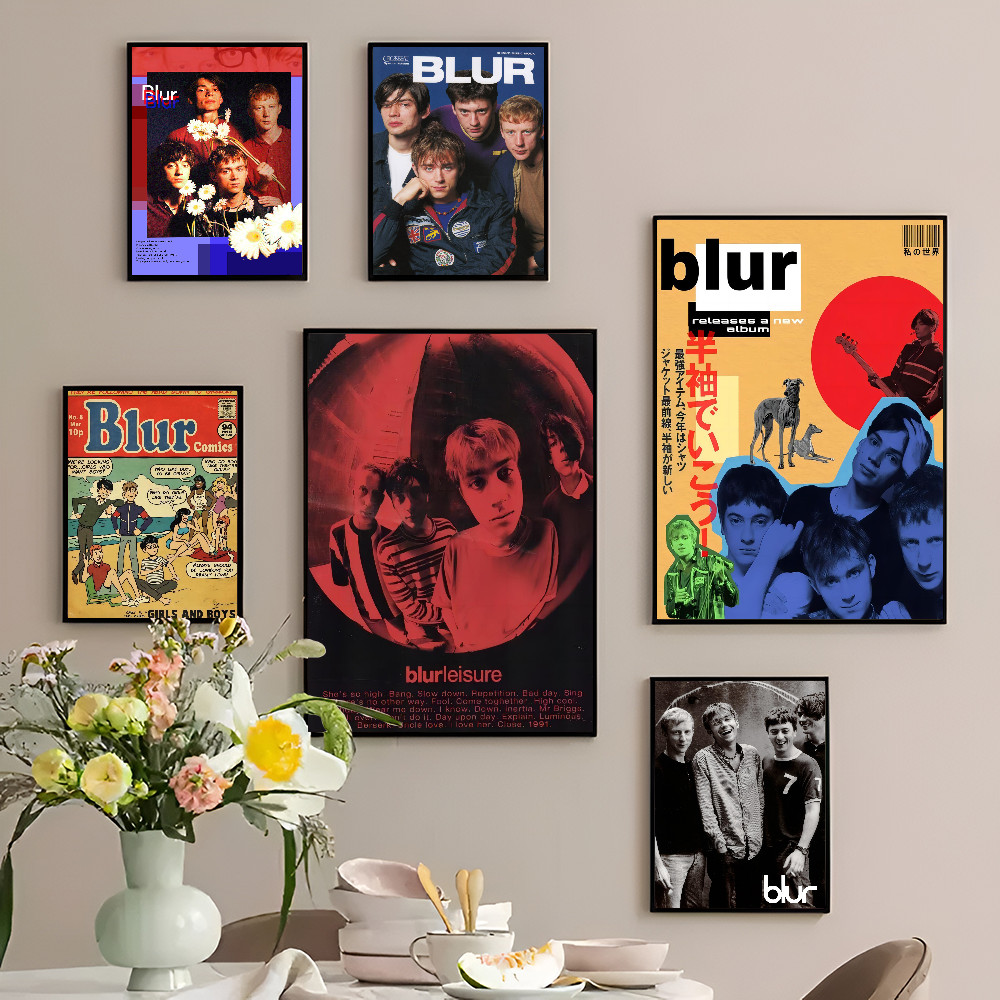 Band Musik Rapper Blur Self-adhesive Art Poster Retro Kraft Paper Sticker DIY Room Bar Cafe Stickers