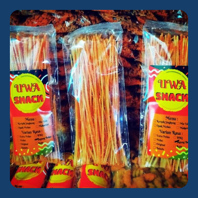 

Mie Lidi Kemasan 40Gram Paket 100Pcs Bisa Mix Makaroni Spiral UWA SNACK