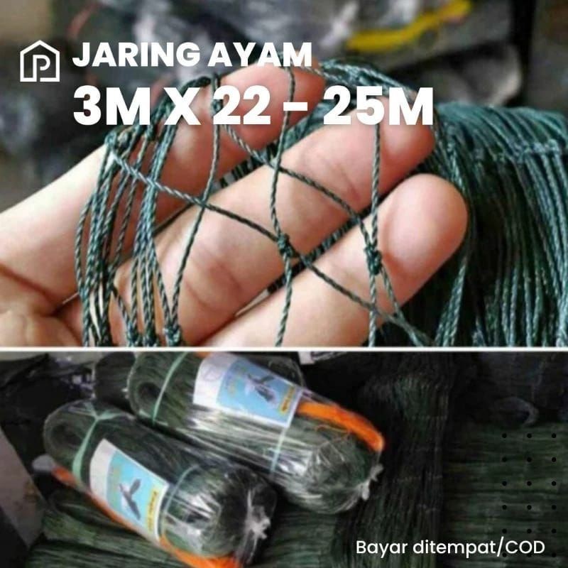 Jaring Kandang Ayam Ternak Nilon 3Mx22M Anti Jebol
