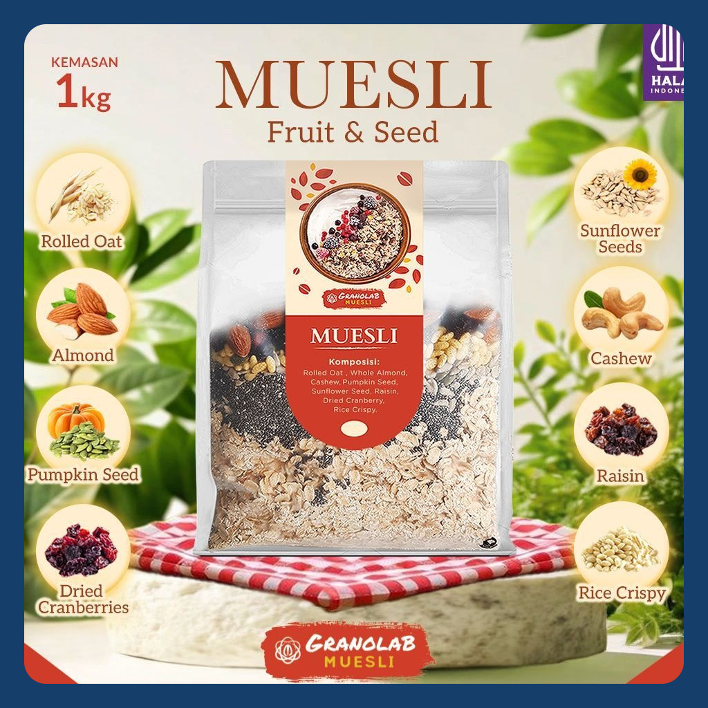 

Muesli Fruit and Seed 1 kg - Granolab Muesli