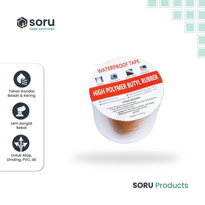 SORU Lakban Anti Bocor Lem Talang Lakban Penambal Penutup Bocor Waterproof Tape 10cm x 5m - 10 cm x 